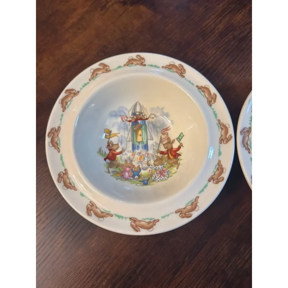 Royal Doulton Bunnykins Fine Bone China Baby Bowls, Set of 2